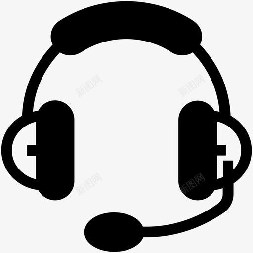 耳机讲话听图标svg_新图网 https://ixintu.com 听 大 小工具 播音员 电子图标 电话销售员 耳塞 耳机 讲话