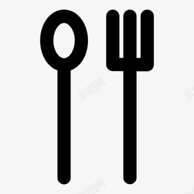 匙和叉工具饭图标图标