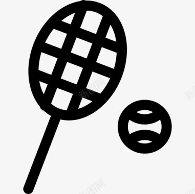 网球拍和球体育酒店图标图标