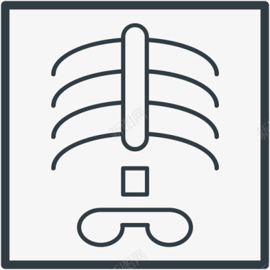人体肋骨医学和健康向量线图标图标