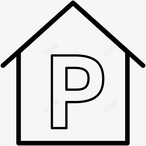 停车场房地产线图标svg_新图网 https://ixintu.com 停车场 房地产矢量线图标