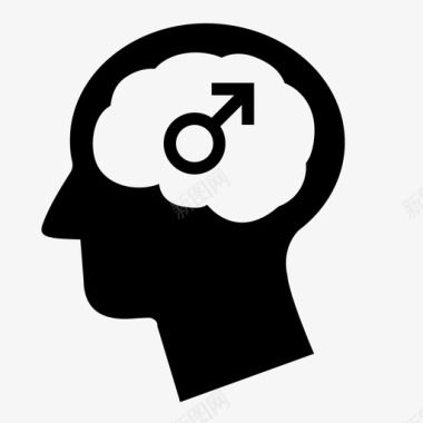 男人大脑性别图标图标