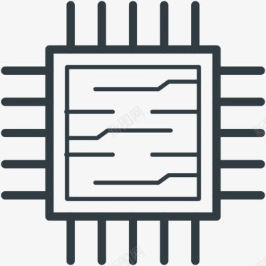 处理器芯片工程线图标图标