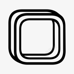 立方体框架圆形方形管状模板图标高清图片