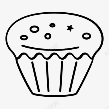 纸杯蛋糕甜的美味的图标图标