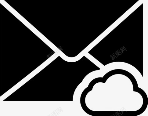 将邮件添加到云交互牢固图标图标