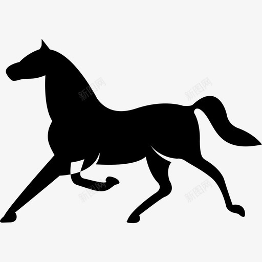 瘦而优雅的黑色的马奔跑姿势动物图标svg_新图网 https://ixintu.com 动物 奔跑姿势 瘦而优雅的黑色的马 马
