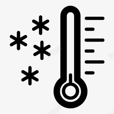 冻结冬季温度计图标图标