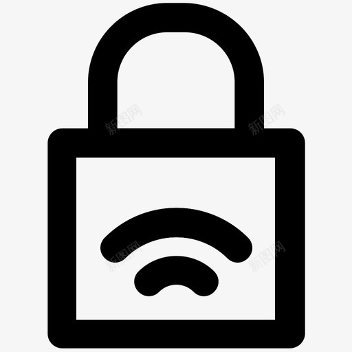 wifi锁定标志安全粗体线条图标svg_新图网 https://ixintu.com wifi锁定标志 安全粗体线条图标