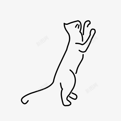 猫简单设置图标svg_新图网 https://ixintu.com 坐 坐下 小猫 打赌 猫 玩 简单 线 蝙蝠 设置