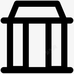 庭院线条庭院建筑和家具加粗线条图标高清图片