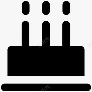 生日蛋糕购物大胆的固体图标图标