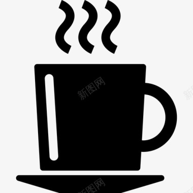 盘子上的热咖啡杯食物饮料套装图标图标