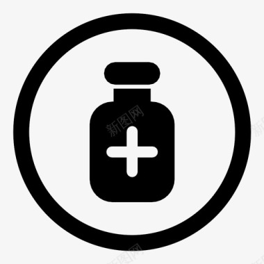 药瓶药品健康图标图标