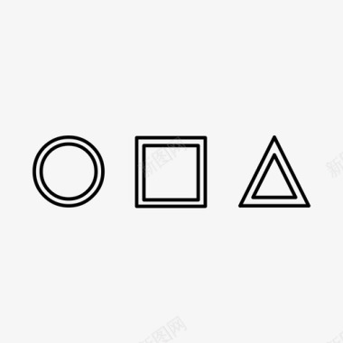 三个物体三角形正方形图标图标