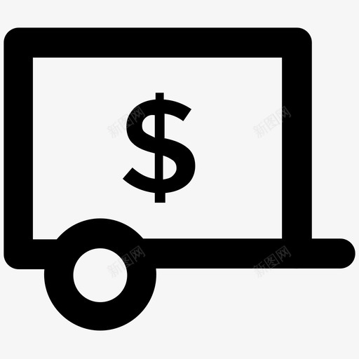 金钱拖车物品金钱运输图标svg_新图网 https://ixintu.com 商务车辆 承运人 物品 物流配送加粗线图标 美元符号 装甲卡车 金钱拖车 金钱运输 银行运输