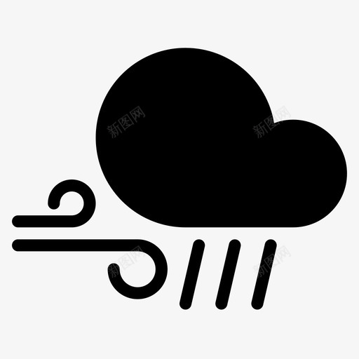 风天气雨图标svg_新图网 https://ixintu.com 云 天气 平滑的天气 快 火 窗 阵风 雨 预报 风