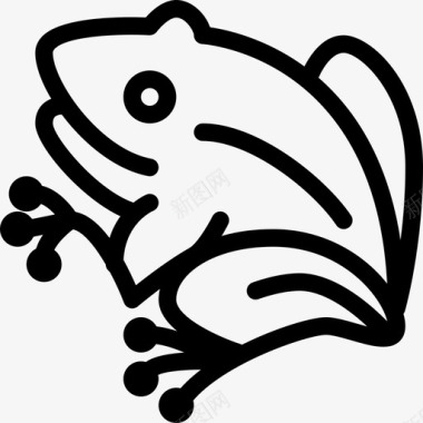青蛙动物线图标图标