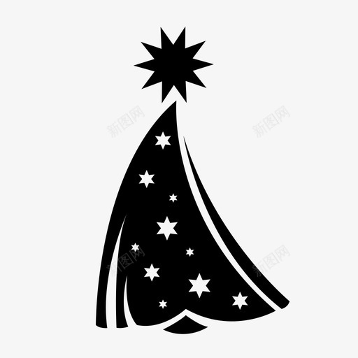 圣诞树彩树趣味图标svg_新图网 https://ixintu.com 圣诞树 彩树 招牌 星星 趣味
