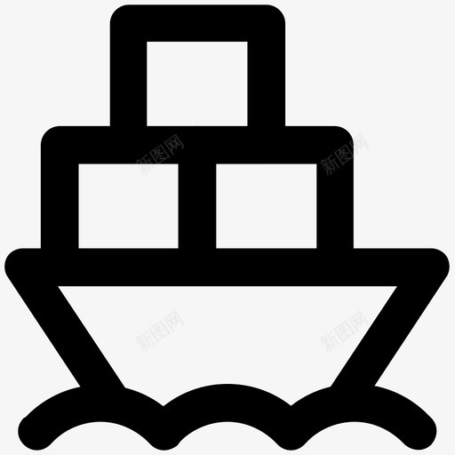 船船运装运图标svg_新图网 https://ixintu.com 全球航运 浮子 物流配送加粗线图标 班轮 船 船运 装运 货船 远洋