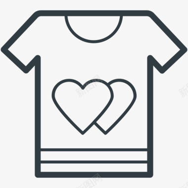 T恤爱与浪漫线图标图标