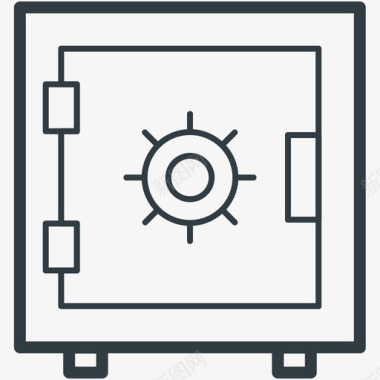 银行保险箱搜索引擎优化和网络营销线图标图标