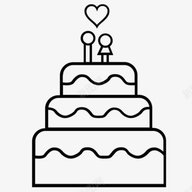 婚礼蛋糕甜蜜爱情图标图标