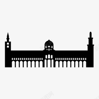 倭玛亚清真寺建筑亚洲图标图标