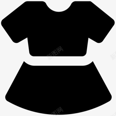 婴儿连衣裙衣服大胆的固体图标图标