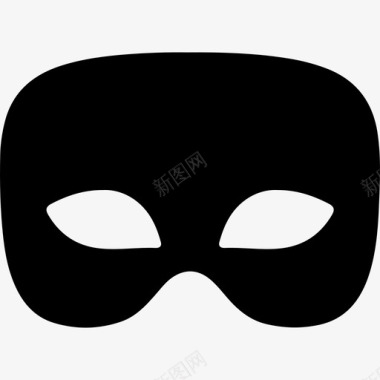 黑色男性狂欢节面具形状狂欢节面具图标图标