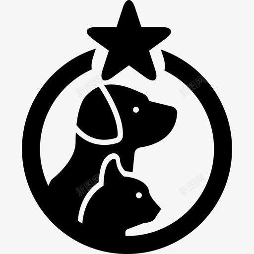 宠物酒店象征着一只狗和一只猫在一个圆圈里有一颗星动物图标svg_新图网 https://ixintu.com 动物 宠物酒店 宠物酒店象征着一只狗和一只猫在一个圆圈里 有一颗星