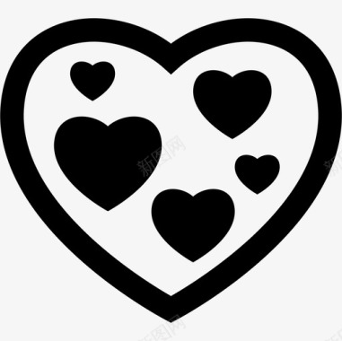 心脏艺术形状心跳图标图标