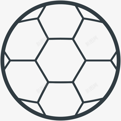 足球游戏线图标svg_新图网 https://ixintu.com 游戏矢量线图标 足球