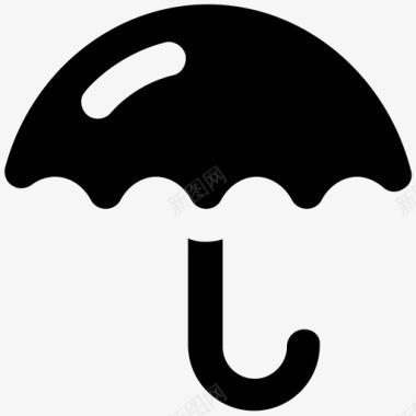 雨伞时尚大胆的实体图标图标