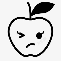 震惊的苹果惊奇震惊脸图标高清图片