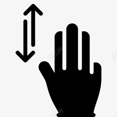 三指垂直滑动存储公文包图标图标