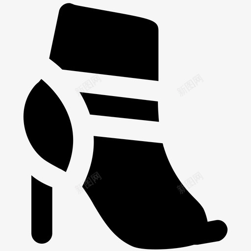 系带凉鞋时尚大胆的固体图标svg_新图网 https://ixintu.com 时尚大胆的固体图标 系带凉鞋