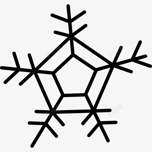 雪花圣诞节寒冷图标svg_新图网 https://ixintu.com 六边形 冬天 圣诞涂鸦 圣诞节 天气 寒冷 形成 降水 雪花