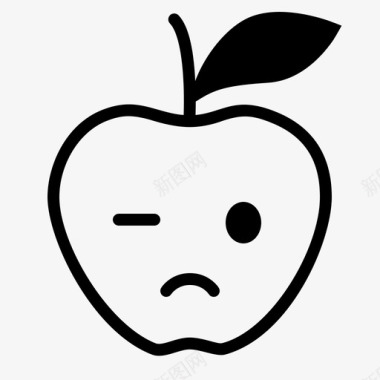 悲伤苹果头像图标图标