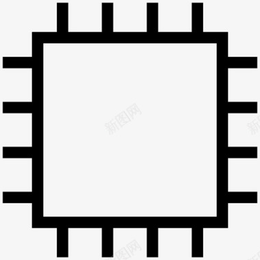 处理器芯片电子线路图标图标