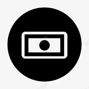 货币圆形黑色用户界面图标图标