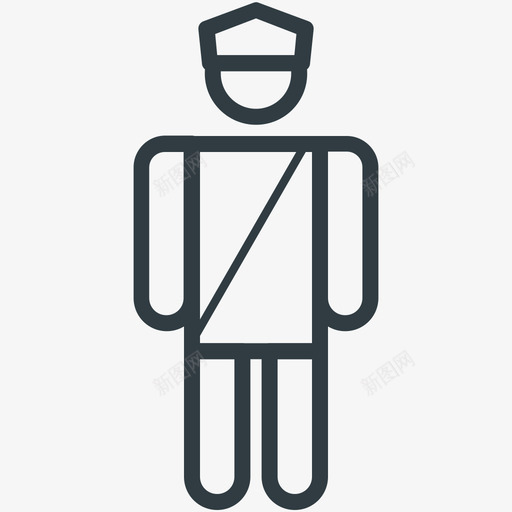 警官安全线图标svg_新图网 https://ixintu.com 安全矢量线图标 警官