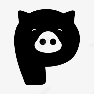 p代表猪图标图标