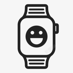 智能腕带applewatch信息短信笑脸图标高清图片