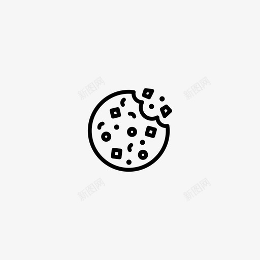 曲奇烘焙饼干图标svg_新图网 https://ixintu.com 圆形图标 巧克力 曲奇 松脆 烘焙 糕点 自制 购买 饼干