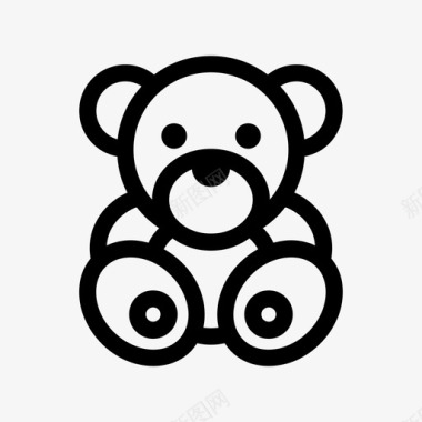 泰迪熊毛绒玩具儿童图标图标