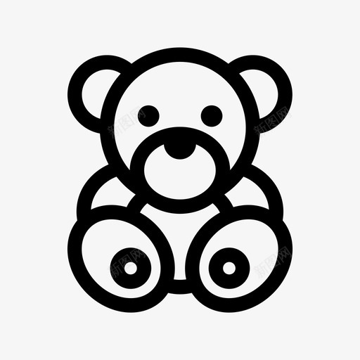 泰迪熊毛绒玩具儿童图标svg_新图网 https://ixintu.com 儿童 儿童世界 动物 床 毛绒玩具 泰迪熊 玩具