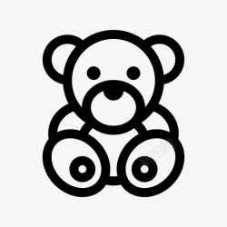 毛绒玩具图标泰迪熊毛绒玩具儿童图标高清图片