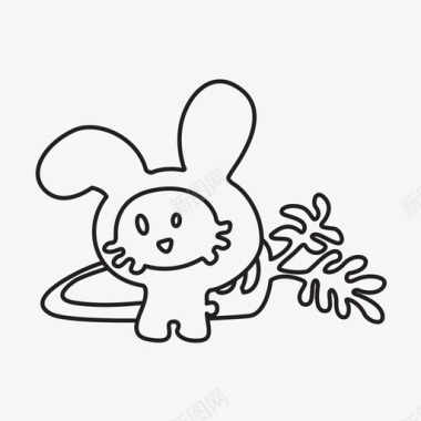 兔子和胡萝卜复活节系列图标图标