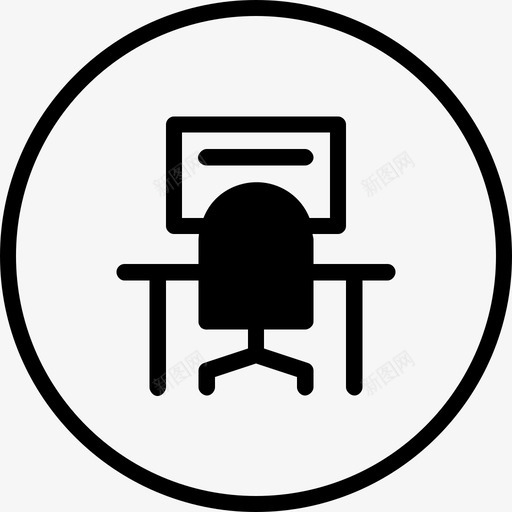 书桌桌子书房图标svg_新图网 https://ixintu.com 书房 书桌 办公 工作 教室 桌子 椅子 灯 电脑 职业 需求卷1